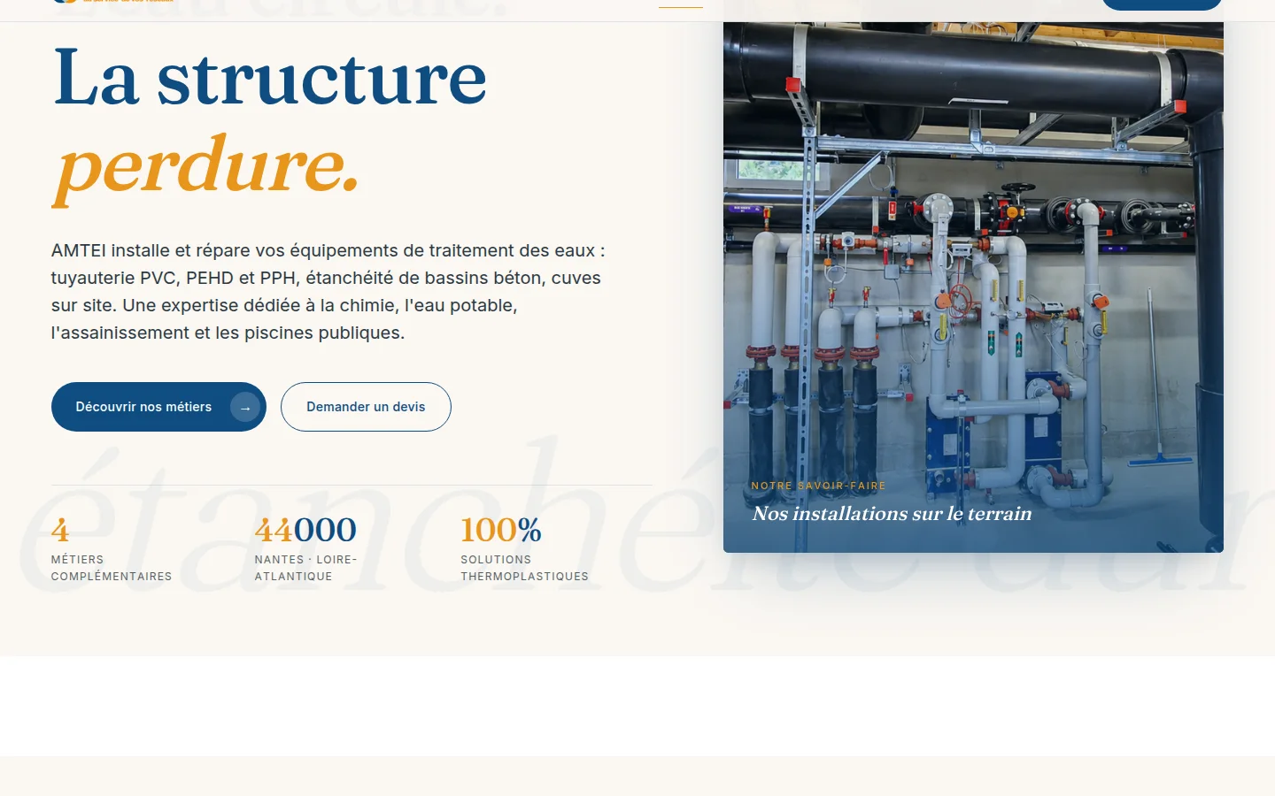 Page d'accueil du site AMTEI conçue par OMEGART