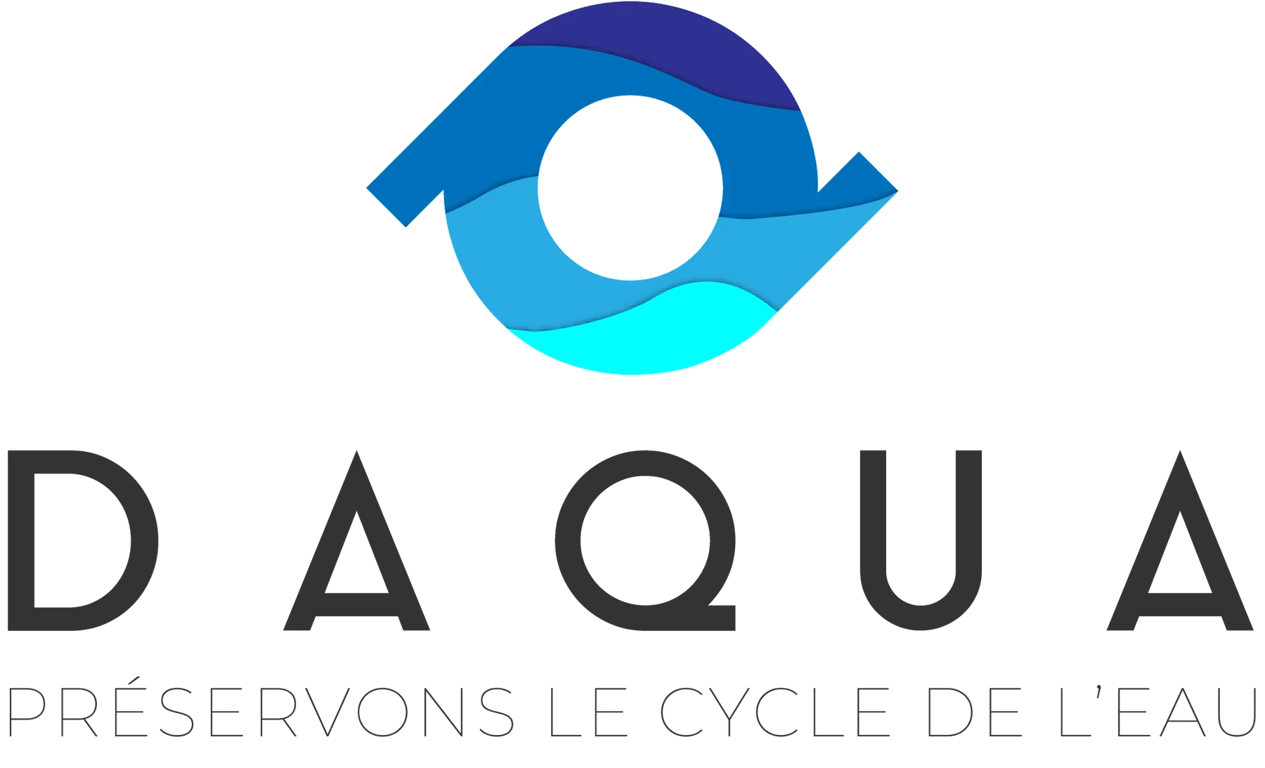 Logo DAQUA et signature « Préservons le cycle de l'eau »